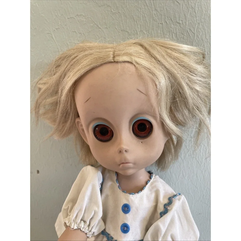 Vintage 1965 Hasbro Little Miss No Name Doll W/ Dress Sad Big Eyes Scary Haunted